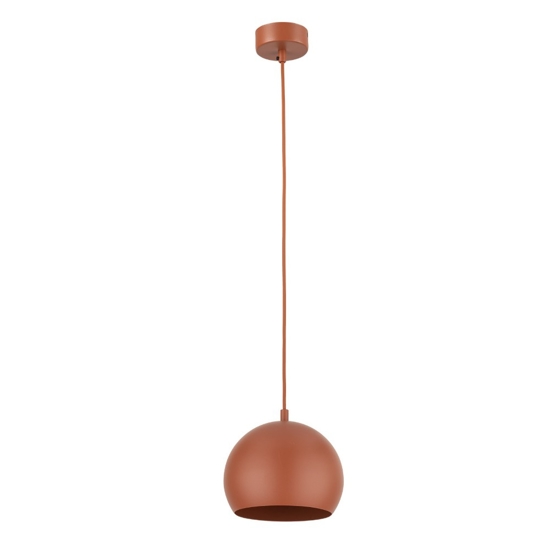 Lampada a sospensione per tavolo da cucina a cupola rosso mattone